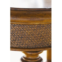 Woven Cane in Traditional X-pattern on Table Edges