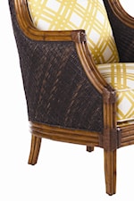 Wicker and Leather Wrapped Rattan Frame