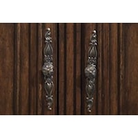 Burnished Brass Drop-Ring and Knob Hardware