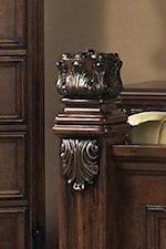 Footboard Post with Applied Acanthus Leaf Carving and Ornamental Capital