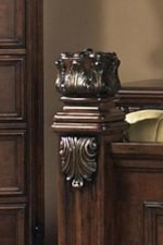 Footboard Post with Applied Acanthus Leaf Carving and Ornamental Capital