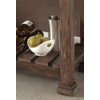 Open Slat Shelf Style and Rustic Thick Leg Design