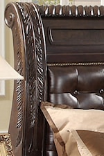 The Headboard Carries Upholstered Padding and Nailhead Trimming