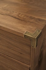 Modus International Adler Mid-Century Modern 6-Drawer Dresser with Bronze Brass Corner Brackets