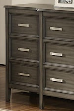 New Classic Furniture Richfield Smoke 9 Drawer Dresser with Velvet Lined Top Drawers and Mirror