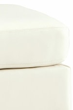 Boxed-Edge Ottoman Cushion with Light Stitching