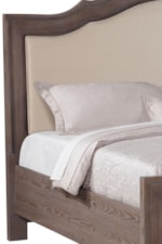 Features a Beautiful Upholstered Headboard in a Neutral, Cream Colored Fabric
