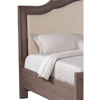 Features a Beautiful Upholstered Headboard in a Neutral, Cream Colored Fabric