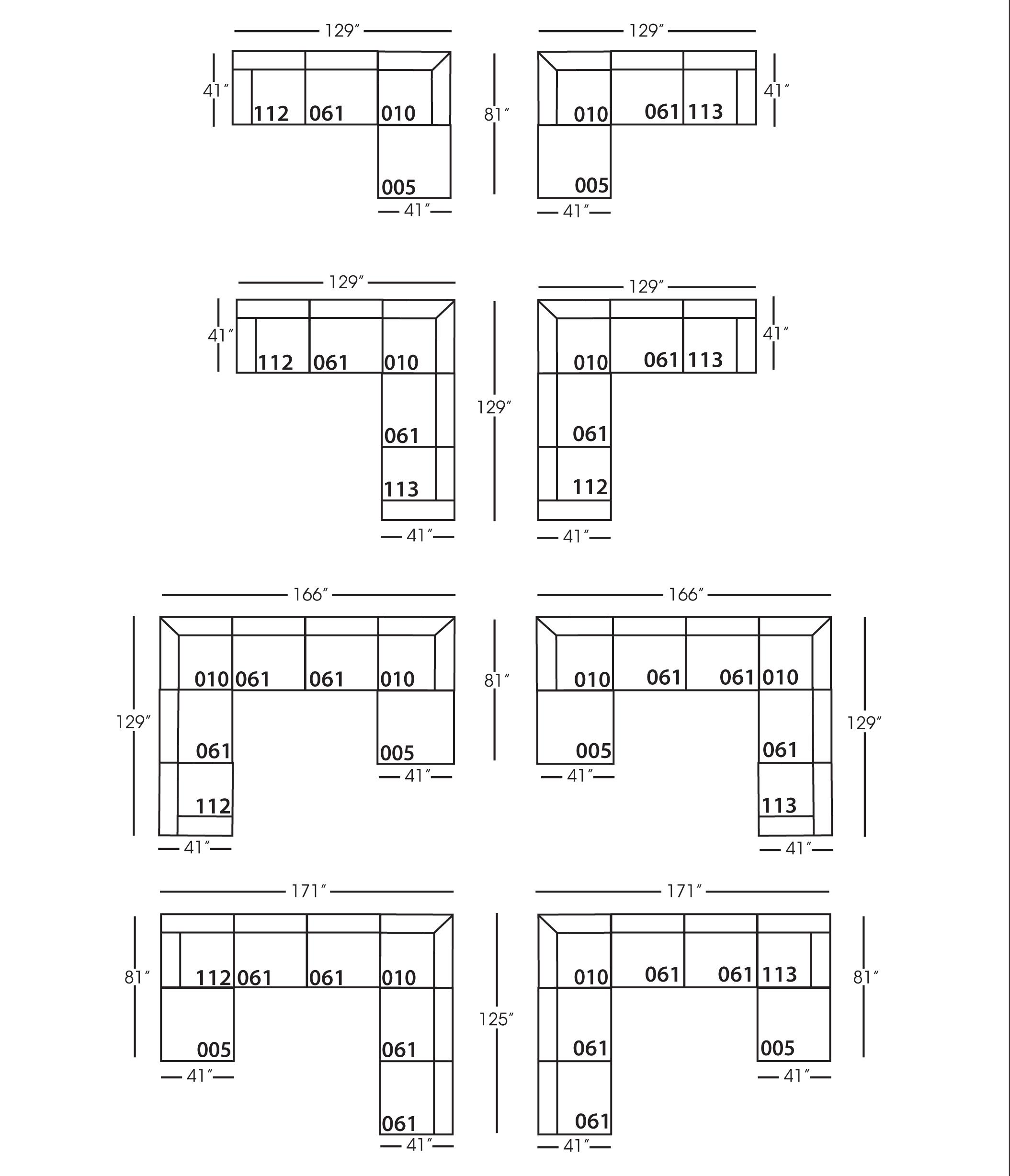 Standard 3 cushion couch length sales