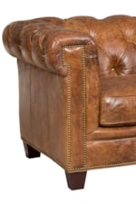 Square Track Arms, Nailheads, and Tapered Legs Add a Modern Touch to the Chesterfield Silhouette