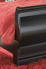 Scrolled Footboard on the Sleigh Bed.