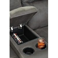 Loveseat Includes 2 Cup Holders and Storage Compartment