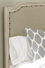 Upholstered Panel Headboard with Nail Head Accent Trim