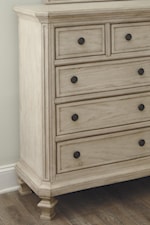 Storage Pieces with Shaped Fronts, Molding Trim and Half Pilasters, Shaped Feet