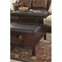 Ottoman Cocktail Table with Lift-Top and Storage
