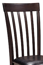 Slat Back Chair with Dark Brown Vinyl Seat