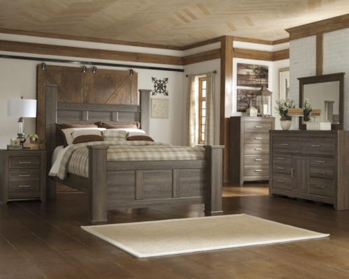 King Poster Bed, Dresser, Mirror, Chest And Nightstand