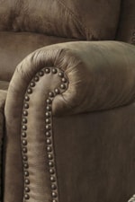 Curved Roll Arms with Nailhead Trim