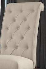 Upholstered Side Chairs with Button Tufting and Roll Back