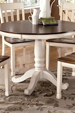 Round Table with Turned Single Pedestal
