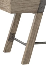 Splayed Legs and Metal H-Stretcher Utilized on Wyatt Desk