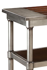 Aged Steel Colored Metal Edges and Cylindrical Legs