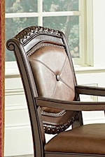 Leather-Like Upholstered Backrests with Button Accent