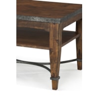 Metal Base and Table Edge Details Create Rustic Style