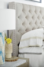 Universal Zephyr Queen Panache Bed with Button Tufted Headboard