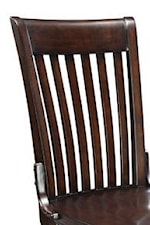 Vertically Slatted Office Chair Back with Contoured Top