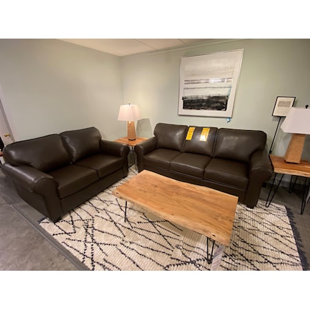 Stationary Leather Sofa, Loveseat, and Chair (chair not pictured) (SOLD AS SET ONLY)
$3,999 or $175/mo for 36 months 
*limited quantities*