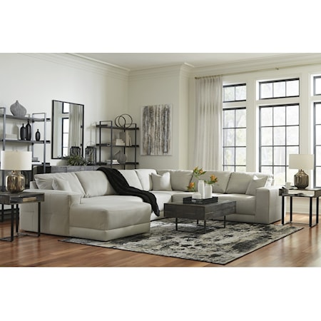 Modern Gray Sectional With Chaise (6pc)