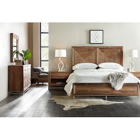 Natural King Panel Bed