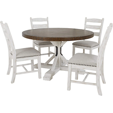 AFI-D546D11
54x54x30 Round Table

AFI-D546-01
(4) Upholstered Chairs