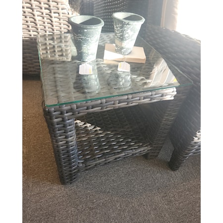 Catalina End Table w/Glass Top
