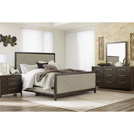 Burkhaus Collection by Ashley
King bedroom set to include: 
King bed, dresser, mirror, chest and 2 night stands. 