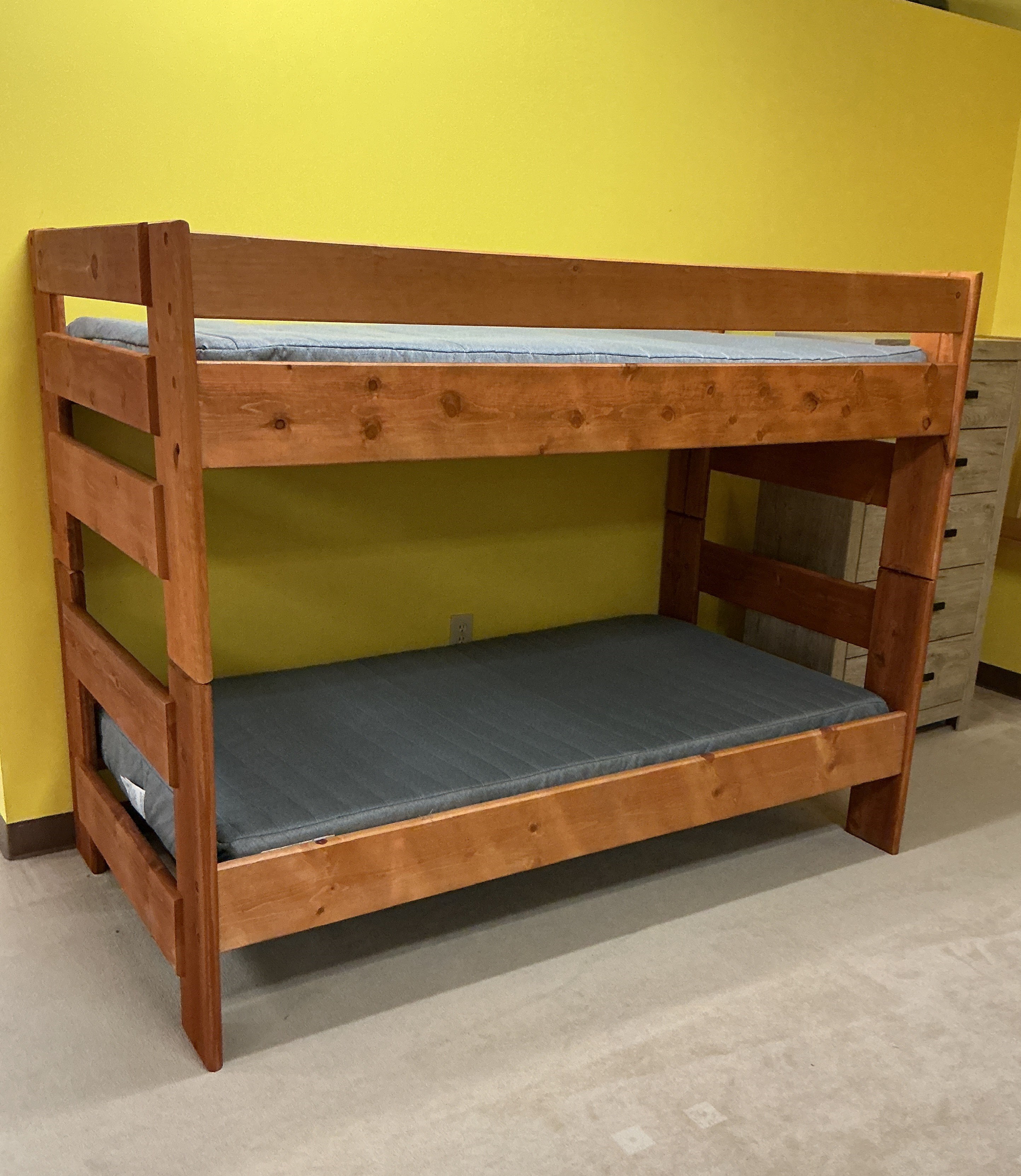 Twin Bunkbed with Bunkettes. *AS IS* One rail is grey colored not easily seen if up against wall.