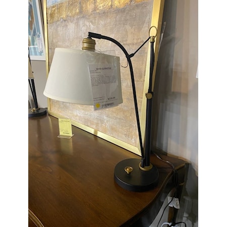 QUOIZEL, INC.

CHESTER TABLE LAMP

24.75" H x 11.00" W x 18.00" D

The multi-functional Chester table lamp is designed to perfection. The rope pulley system at the top along with several adjustment buttons allow the lamp to be angled in many directions. The Oil-Rubbed Bronze finish is rich and the painted brass accents highlight it beautifully. The off-white linen shade is crisp and completes the look of this stylish design.

2 AVAILABLE