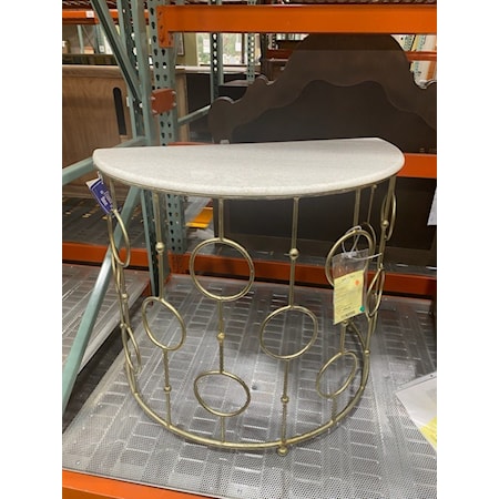 DOMINO DEMILUNE -DISCONTINUED

Domino half round console with circle motif in iron with a marble top.

30H X 35W X 17.5D