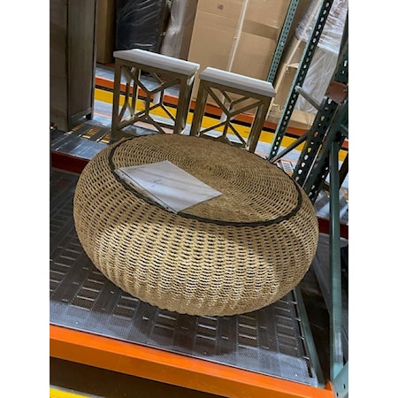 BRAXTON CULLER, INC
MONTEREY ROUND COFFEE TABLE
38"DIA X 19"H
NATURAL BANANA LEAF WOVEN RATTAN
FINISH: JAVA