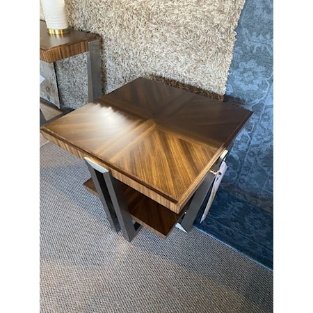 LEXINGTON FURNITURE
KITANO COLLECTION
GIANNI SQUARE END TABLE
WOOD: HARDWOOD SOLIDS WITH ZEBRANO VENEERS
FINISH: NIKKA, BRUSHED STAINLESS METAL
29 X 29 X 24
CONSISTS OF 734-953T, 734-953B