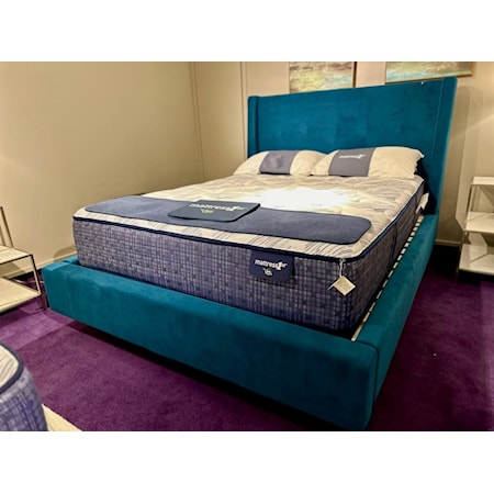 Upholstered Queen Size Bed with Footboard Storage Drawer