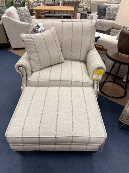 Hickory Craft Chair & Half and Matching Ottoman 