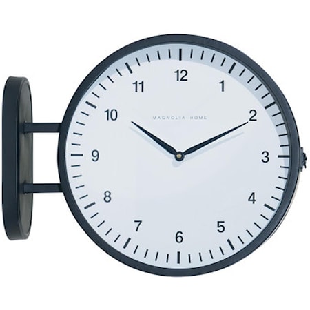 Meet the Magnolia Home 2-Face Wall Clock,Metal-Black By Joanna Gaines | Living Spaces – a design fit for the home of your dreams. 