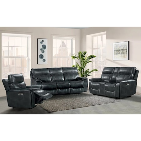 Power  reclining Sofa and Power reclining loveseat with power headrest on both. 