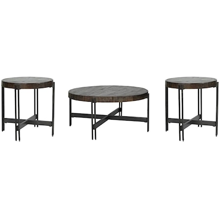 Cocktail and 2 end tables