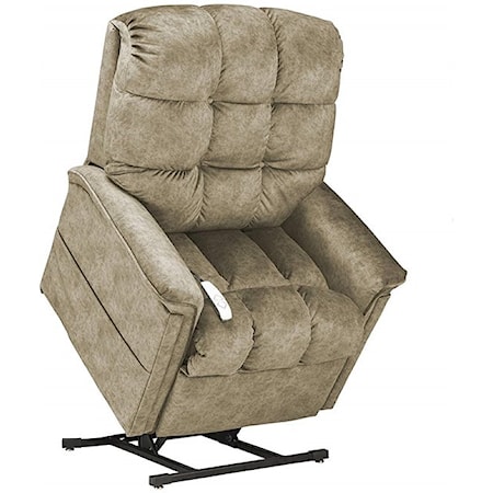 Kaysen Power Lift Recliner

Dimensions:
Recliner 36"W x 37"D x 44"H
Seat Width: 21"
Seat Depth: 22"
Seat to Floor Height: 20.5"
Top of Back to Seat: 23.5"
Top of Back to Floor: 44"
Outside Arm Width: 36"
Total Depth: 37"
Total Recline Depth: 66"
Distance to Wall: 18"
Features:
Weight Capacity: 375 lb.

-Three Position, whisper quiet power recline and lift - Recline to your own comfort zone, or use the lift function to aid in sitting or exiting your chair
-USB Port in Handwand – Charge your tablet or phone from the comfort of your recliner
-Easy to reach side pockets on both sides – Store your magazines, newspapers or remote controls
-Chaise pad construction – Head to toe comfort and support
-Integrated emergency battery backup
-Heavy duty steel lift mechanism

