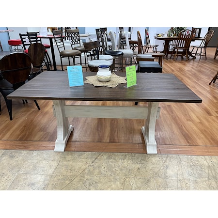 Dining table made of parts. As is, one only.  Solid top - no leaf.  30x60
