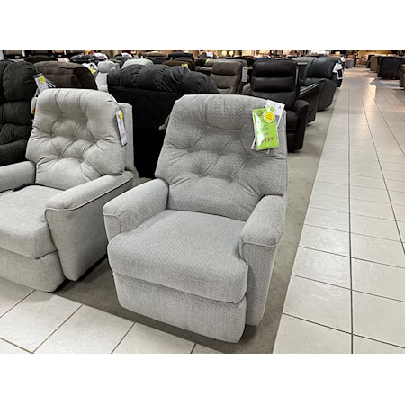 Ladies manual rocker recliner in silver. Discontinued cover by store. Stock Only!