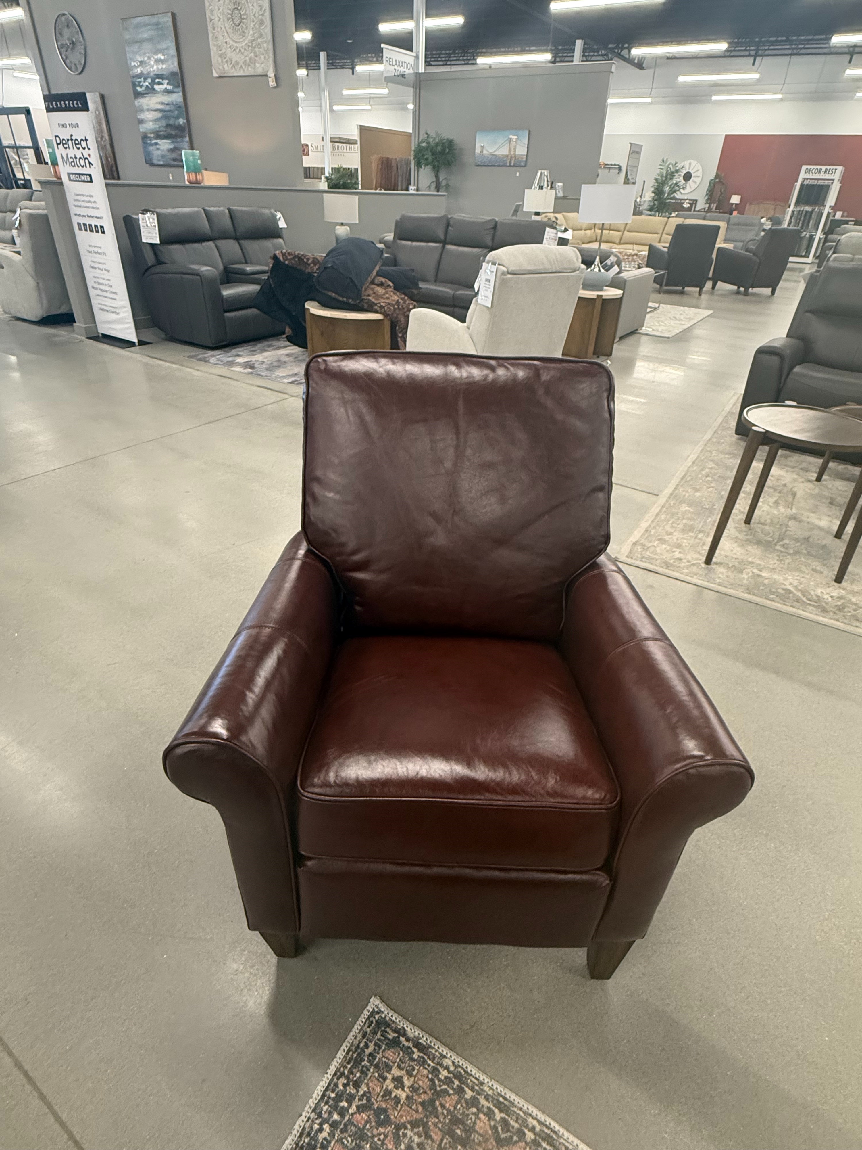 WESTSIDE PRESS BACK RECLINER BY FLEXSTEEL IN 100% LEATHER 
